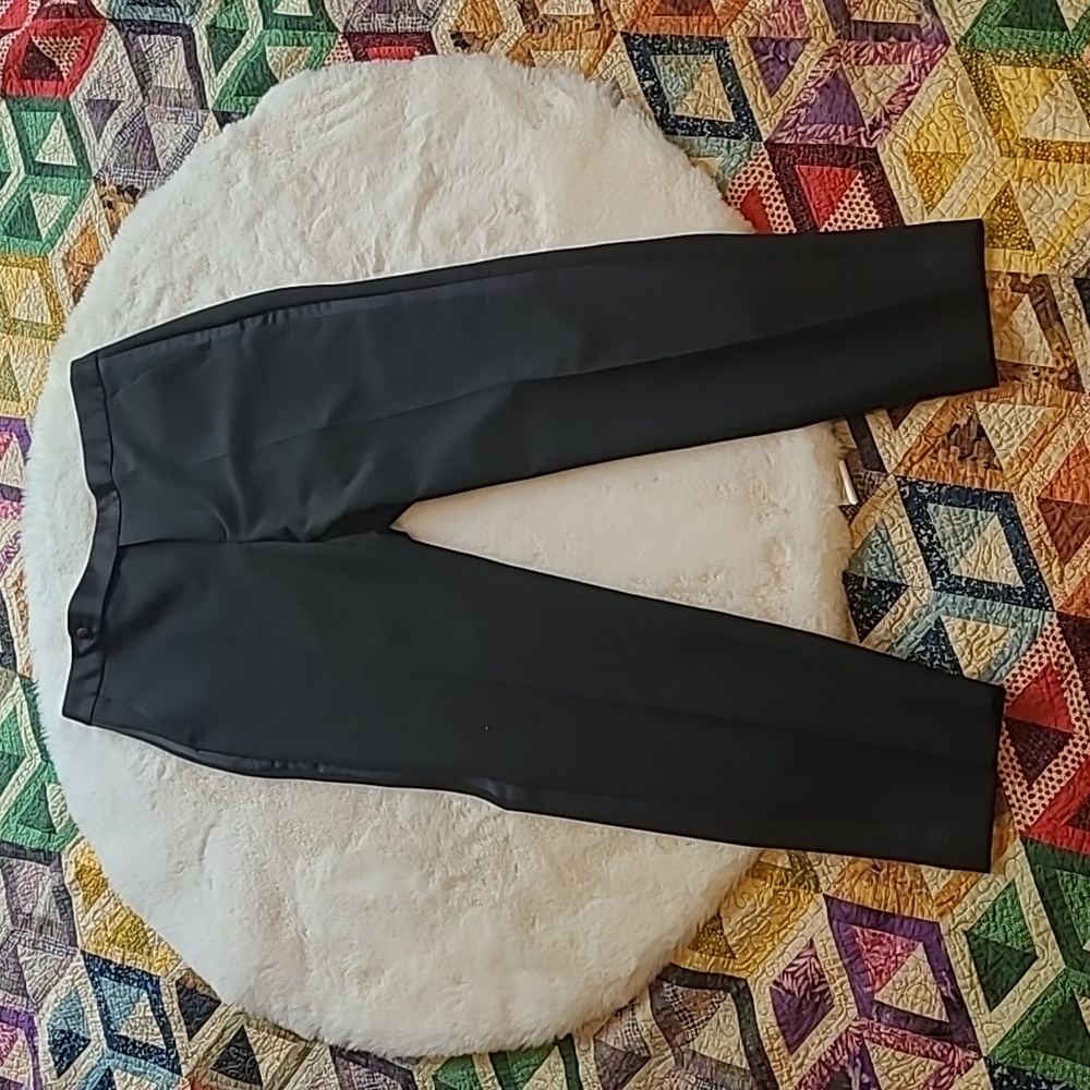 Zara Black Contrast Piping Business Casual Tuzedo Pants Medium
